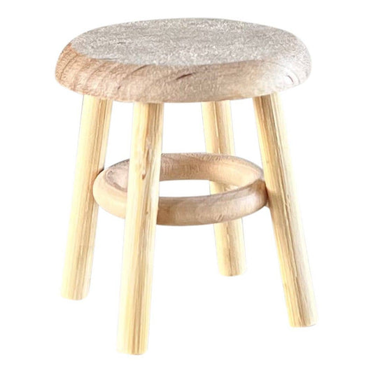 Dollhouse Wood Stool | Natural Wood