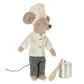 Chef Mouse with Soup Pot & Spoon