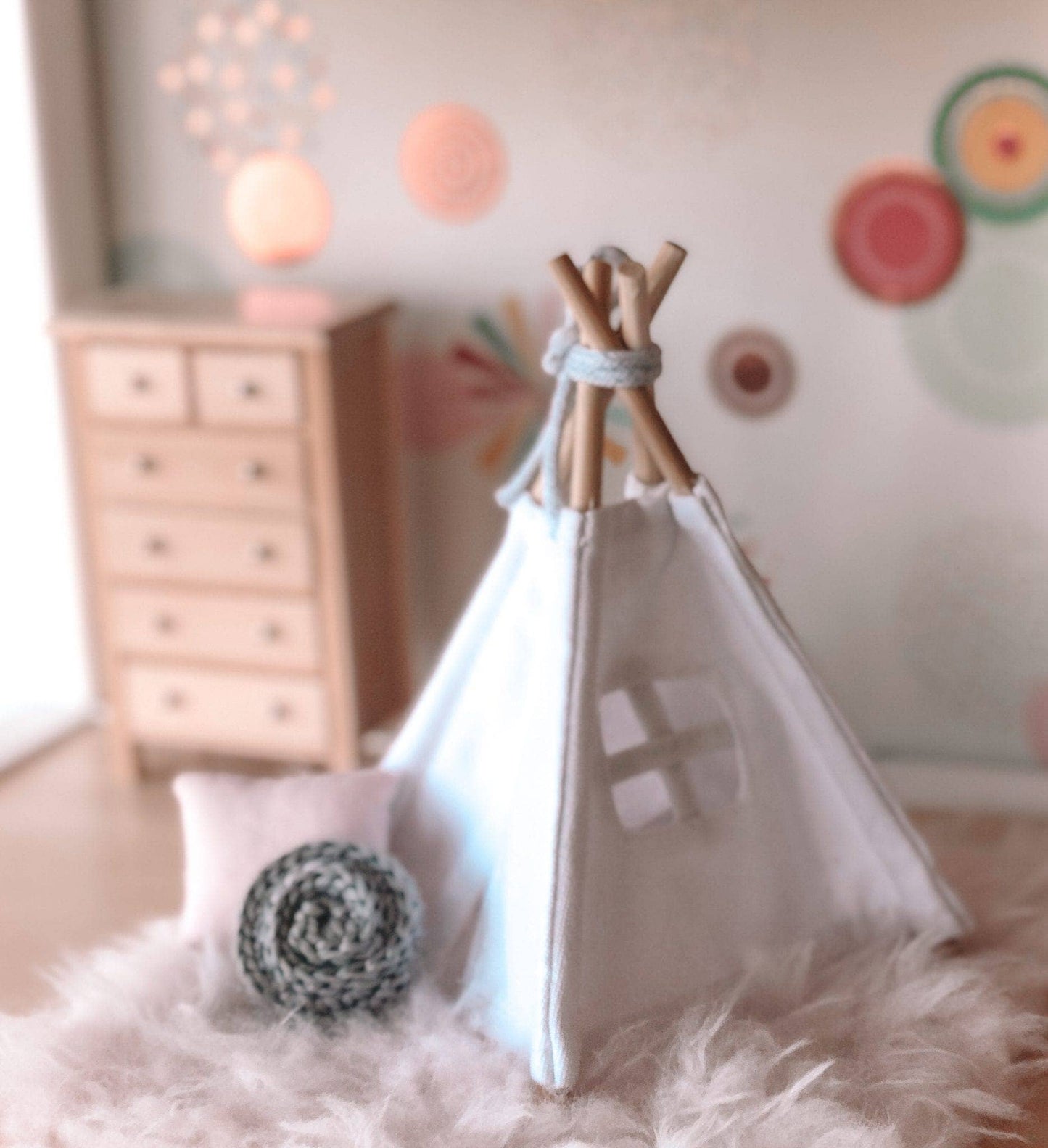 Dollhouse Play Tent with Window | Multiple Colors