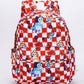 Red Checkered Character Kids Backpack