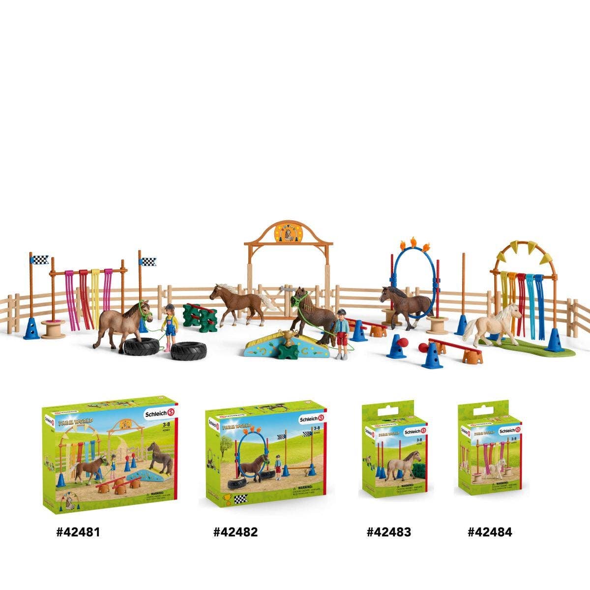 Pony Curtain Obstacle Farm Figurine Toys Play Set