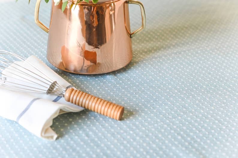 Blue Dotted Tablecloth