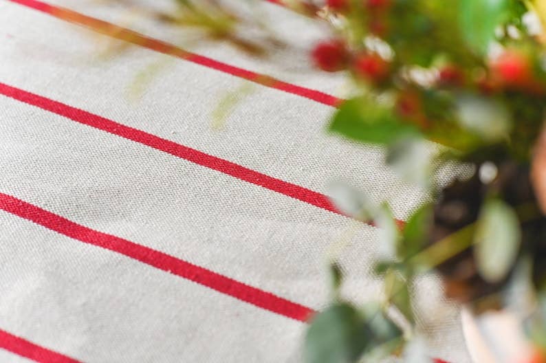 Red Striped Tablecloth