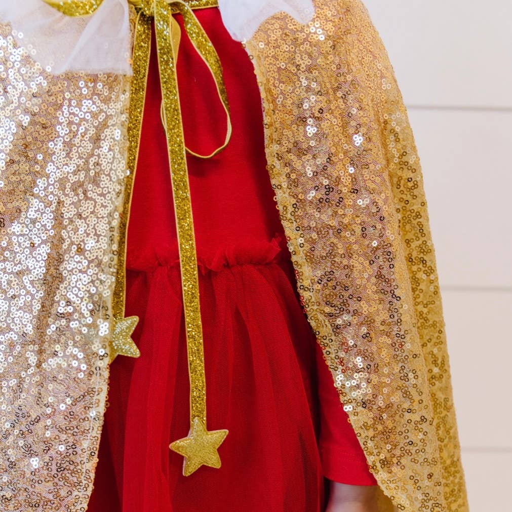 Gold Sequin Cape - Dress Up - Kids Cape