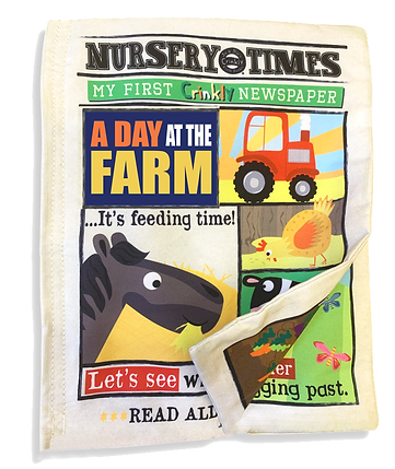 Nursery Times Crinkly Newspaper - Farm Animals