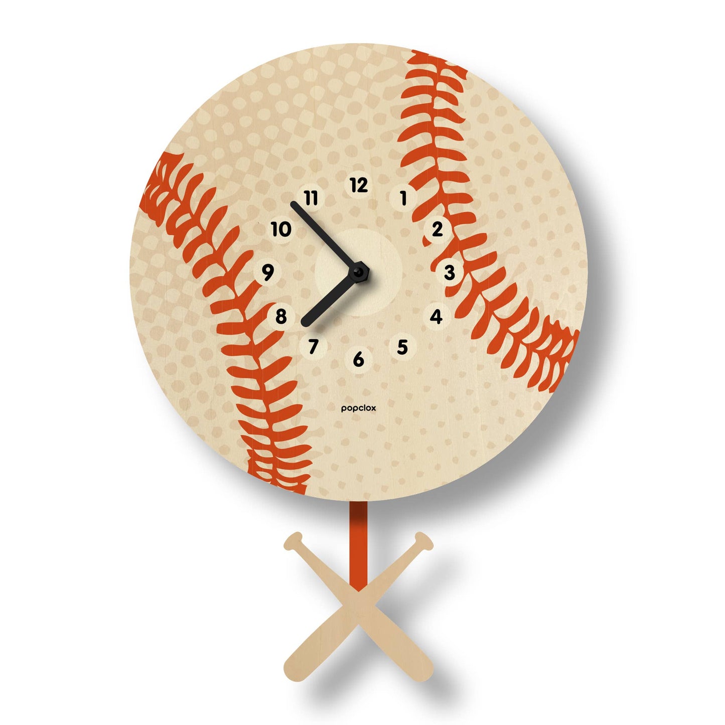 Baseball Pendulum Clock - Wood