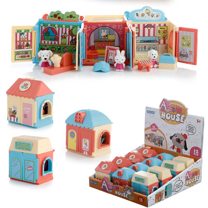 Cute Puppy Dog Town House Set