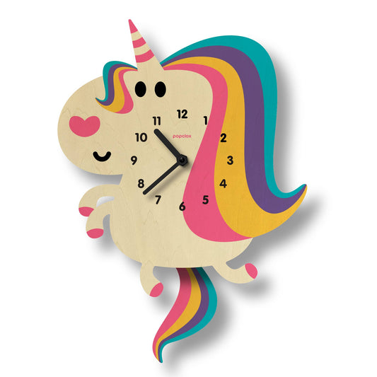 Unicorn Pendulum Clock - Wood