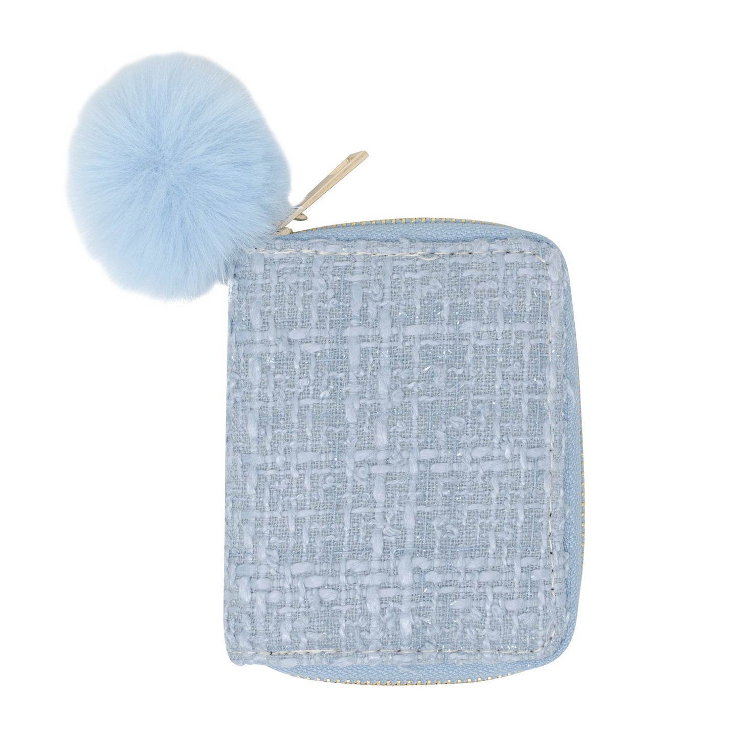 Tweed Plain Wallet: Blue