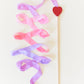 Pink & Purple Silk & Wood Streamer - Wand for Pretend Play