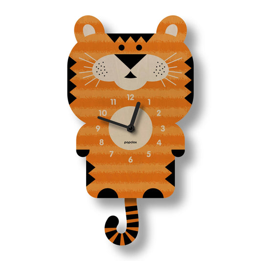 Tiger Pendulum Clock - Wood